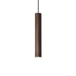 Lámpara colgante estilo Ideal Lux, marrón oscuro, Ø 6 cm, metal