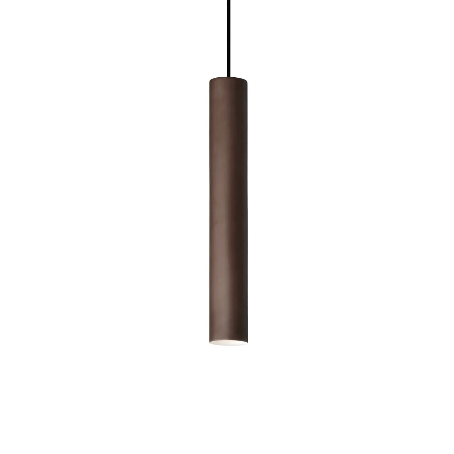 Lámpara colgante estilo Ideal Lux, marrón oscuro, Ø 6 cm, metal