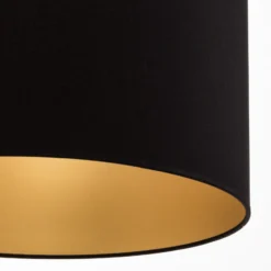 Lámpara colgante Euluna Roller, negro/dorado, Ø 45 cm