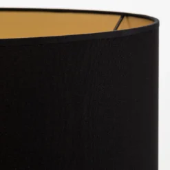 Lámpara colgante Euluna Roller, negro/dorado, Ø 45 cm