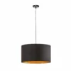 Lámpara colgante Euluna Roller, negro/dorado, Ø 45 cm