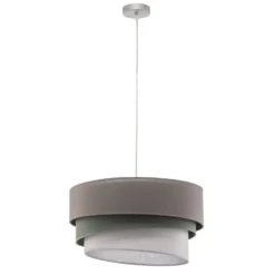 Lámpara colgante Euluna Trio beige/aguamarina/crudo Ø45cm