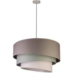 Lámpara colgante Euluna Trio beige/aguamarina/crudo Ø45cm