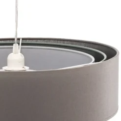 Lámpara colgante Euluna Trio beige/aguamarina/crudo Ø45cm