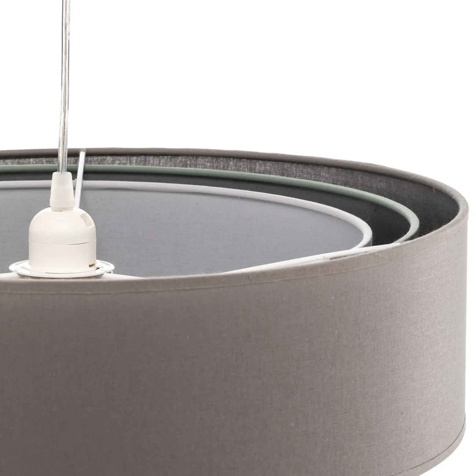 Lámpara colgante Euluna Trio beige/aguamarina/crudo Ø45cm