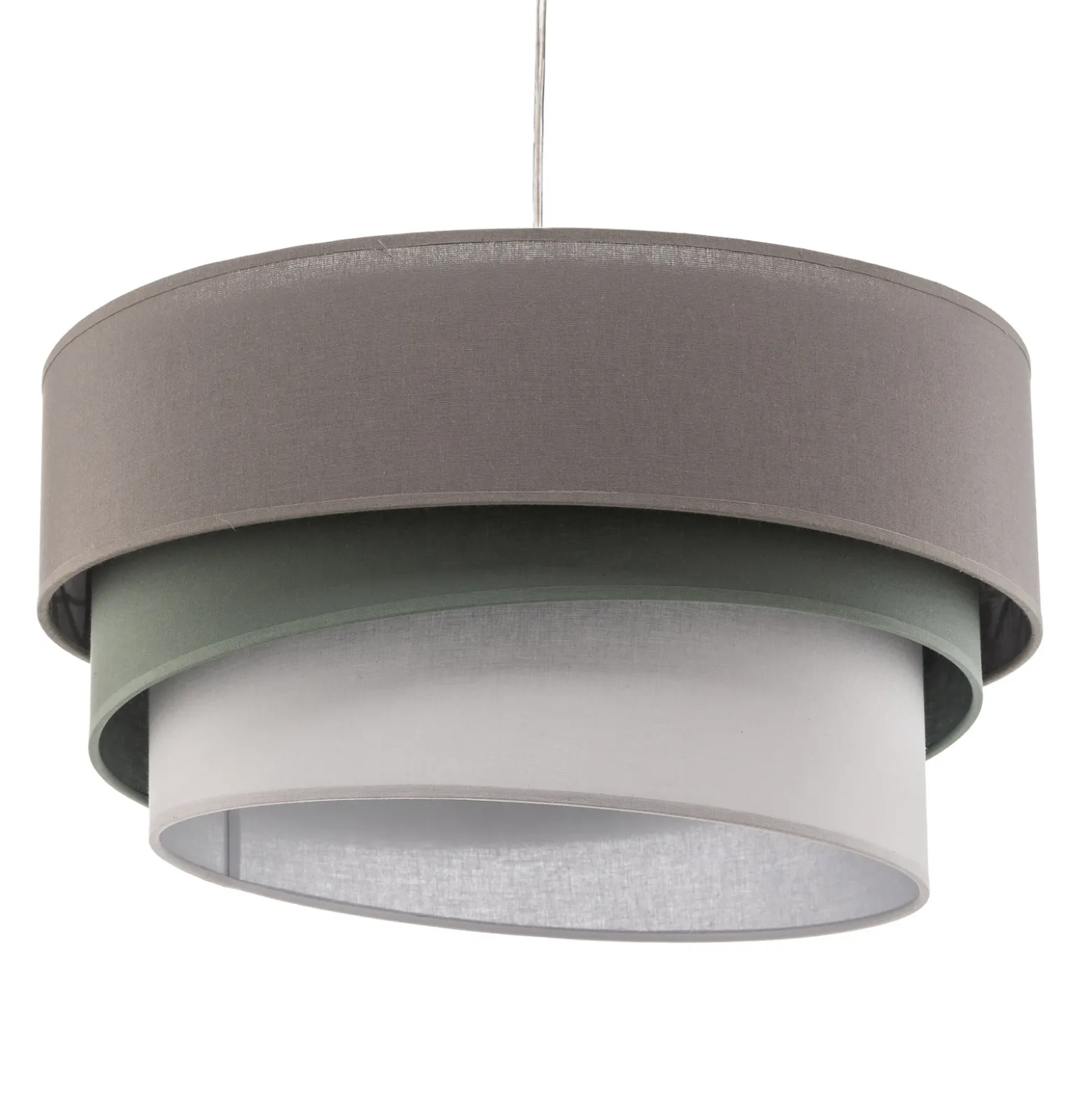 Lámpara colgante Euluna Trio beige/aguamarina/crudo Ø45cm