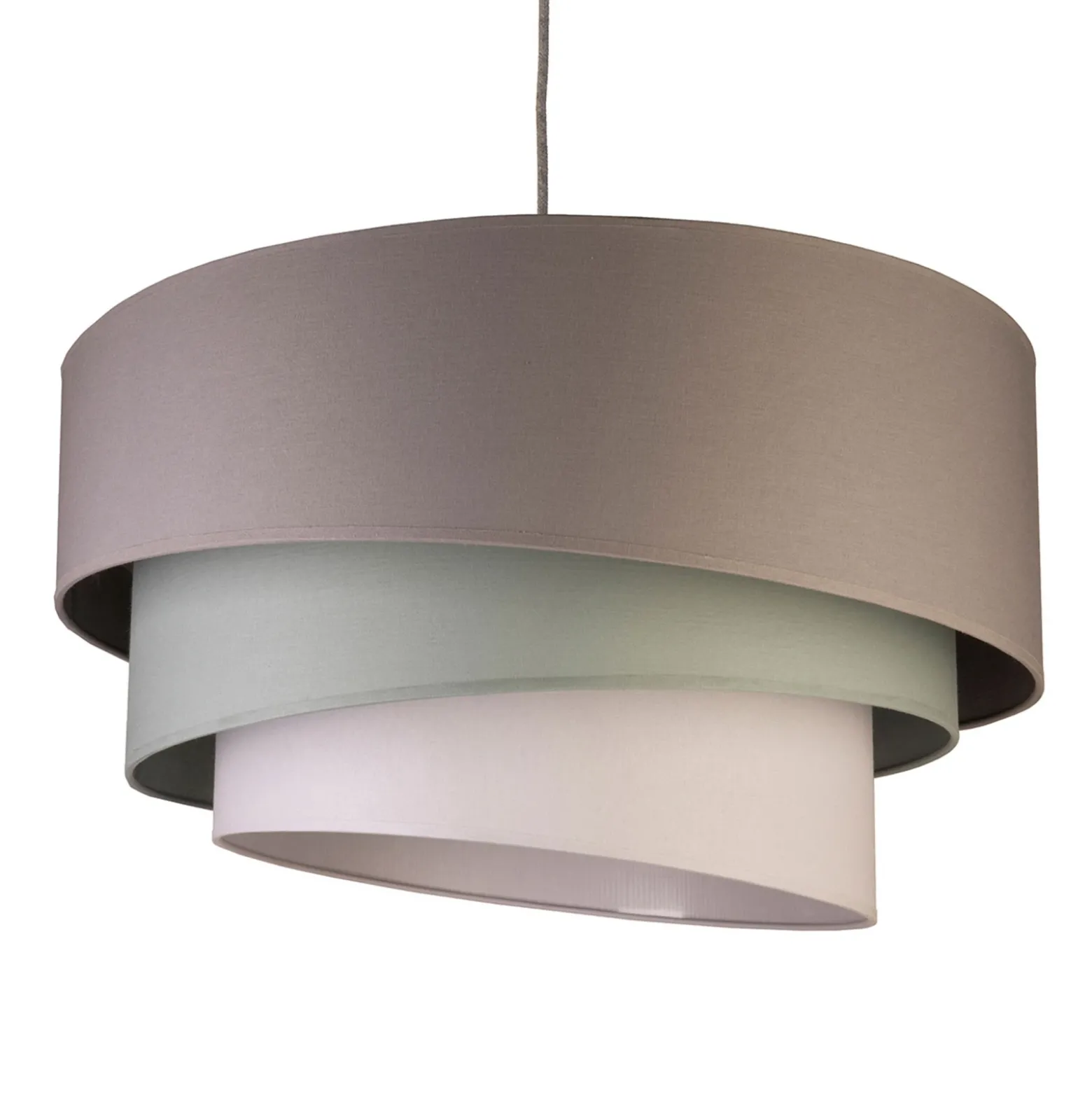 Lámpara colgante Euluna Trio beige/aguamarina/crudo Ø45cm