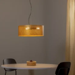 Lámpara colgante Euluna Zofia, color dorado, Ø 50 cm