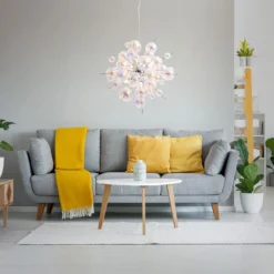 Lámpara colgante Explosion de cristal, 10 luces