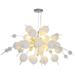 Lámpara colgante Explosion en blanco/cromo 98 cm