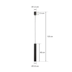 Lámpara colgante Eye, 1 luz, negro, altura de la pantalla 40 cm