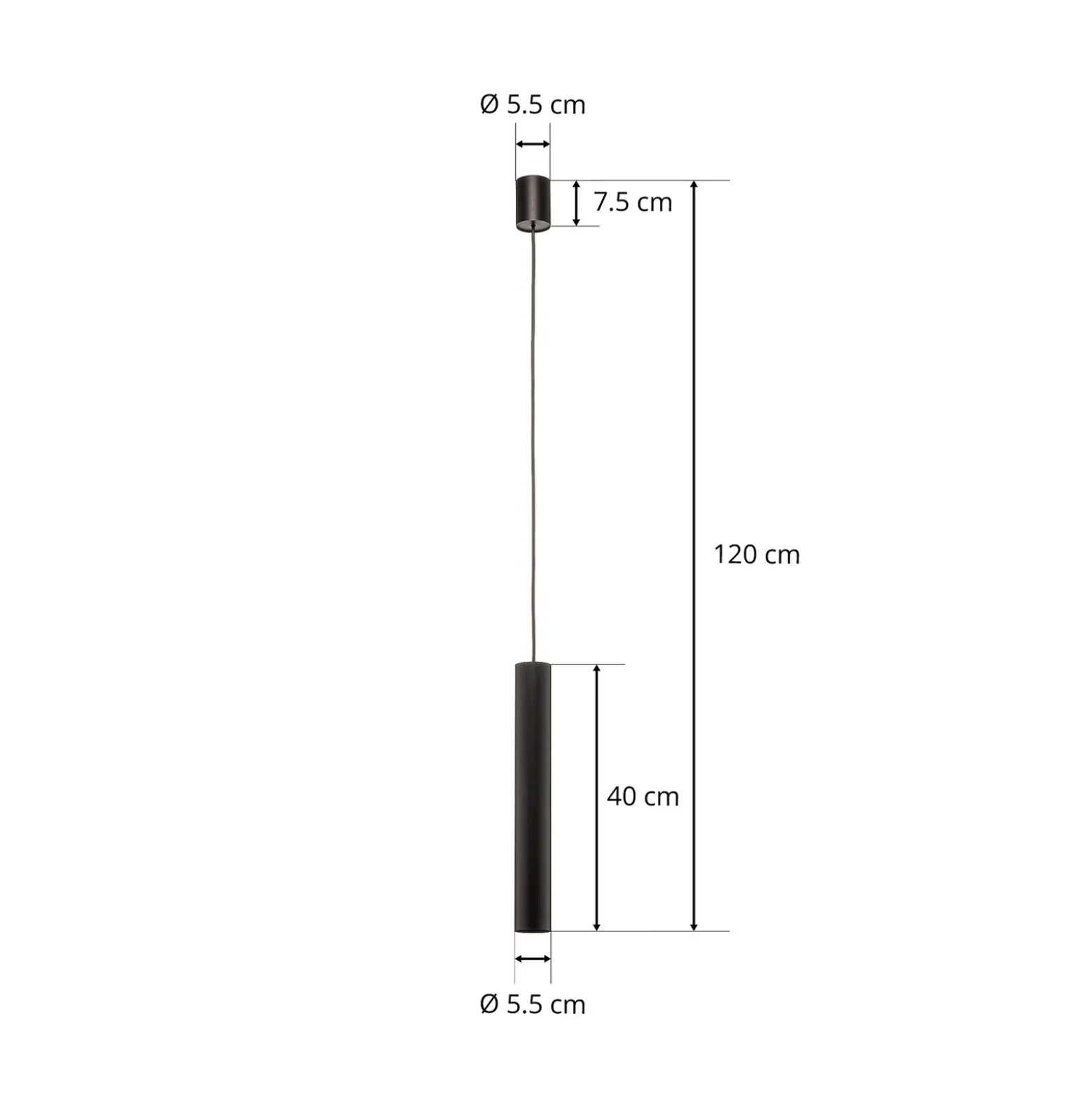 Lámpara colgante Eye, 1 luz, negro, altura de la pantalla 40 cm