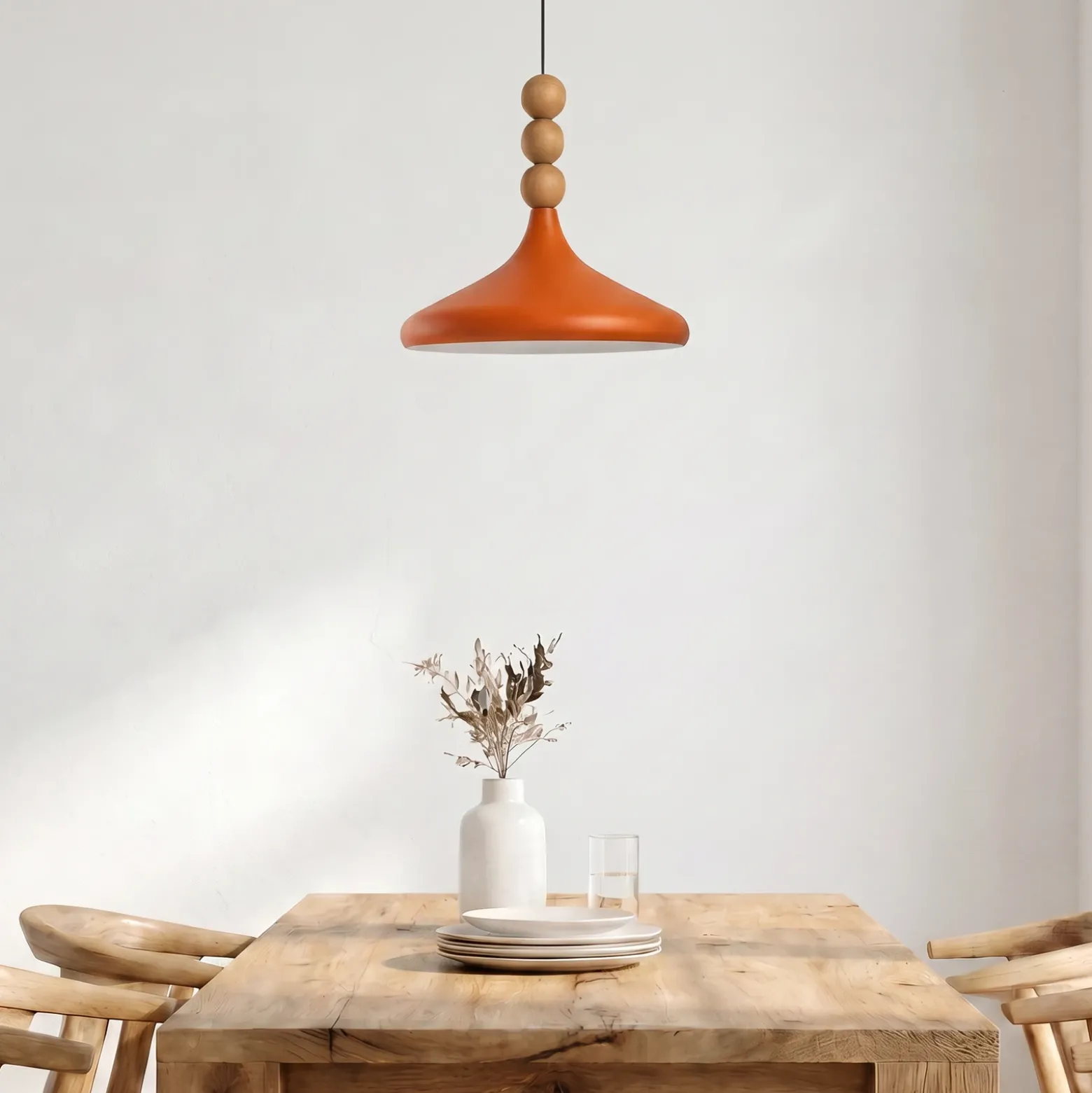 Lámpara colgante Eysan, naranja, Ø 35 cm, metal, E27
