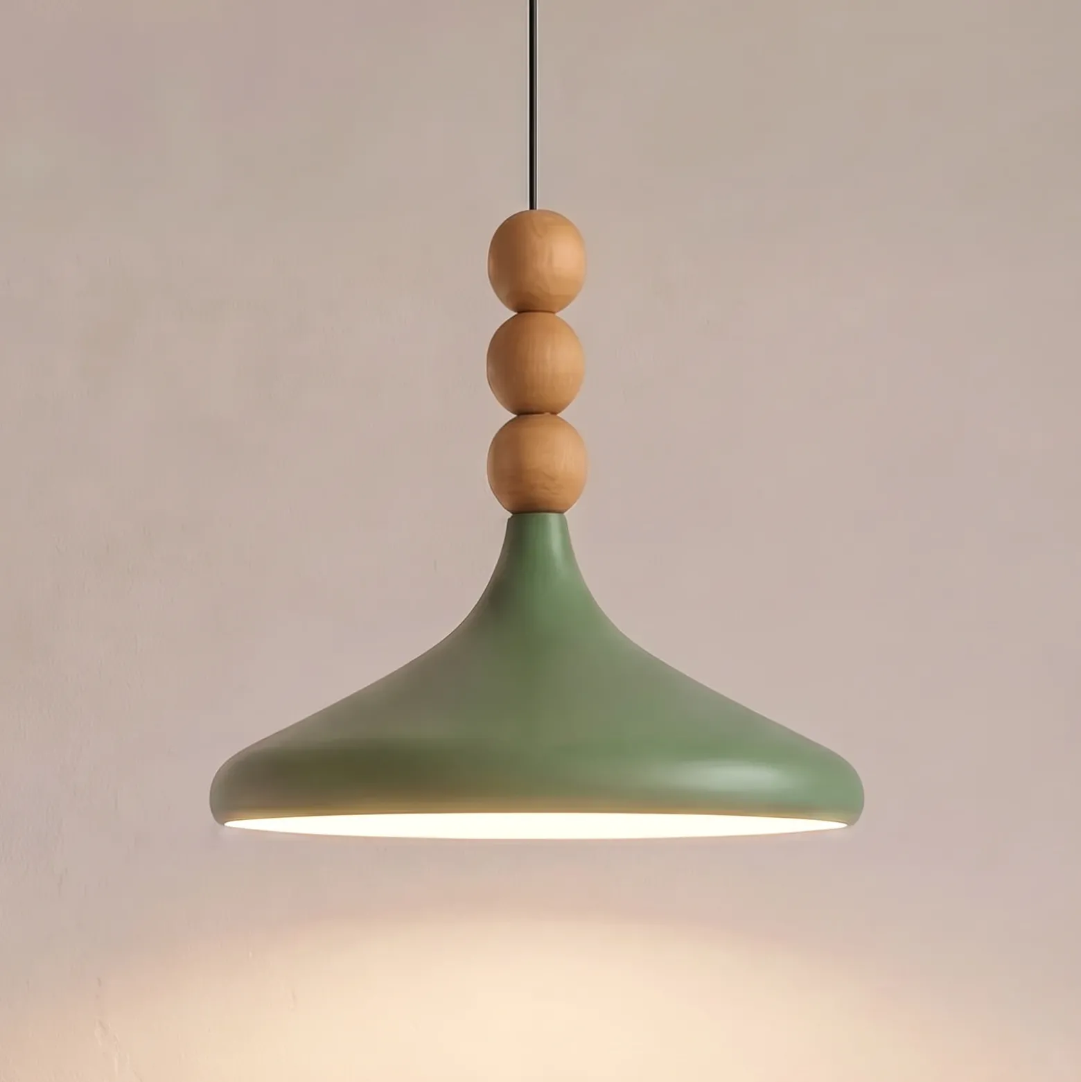 Lámpara colgante Eysan, verde, Ø 35 cm, metal, E27