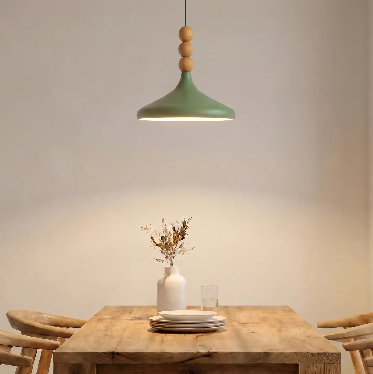 Lámpara colgante Eysan, verde, Ø 35 cm, metal, E27