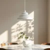 Lámpara colgante Fala, blanca, Ø 23 cm, cristal
