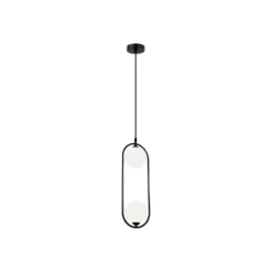 Lámpara colgante Fancy, 2 luces, negro
