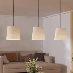 Lámpara colgante Febres, negro/blanco, 3 luces.