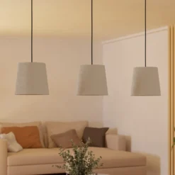 Lámpara colgante Febres, negro/blanco, 3 luces.