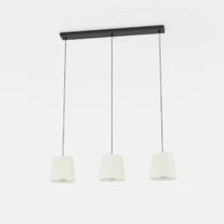 Lámpara colgante Febres, negro/blanco, 3 luces.