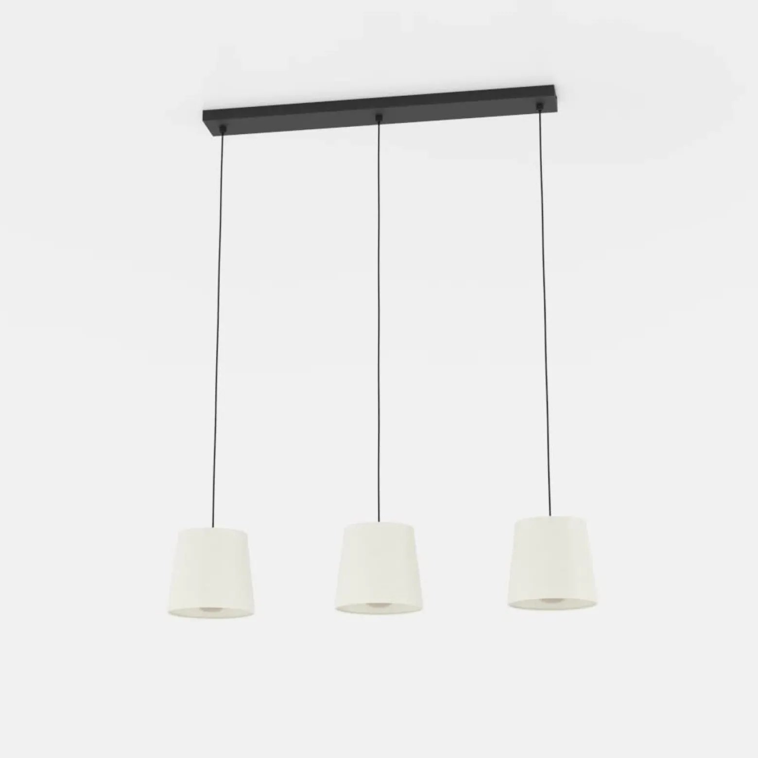 Lámpara colgante Febres, negro/blanco, 3 luces.