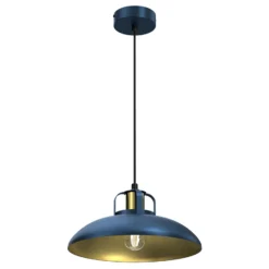 Lámpara colgante Felix, azul/dorado, 1 luz