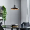 Lámpara colgante Felix, negro/oro antiguo, 1 luz