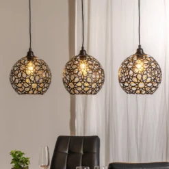 Lámpara colgante Fellini MR-786 3 luces lineal negro