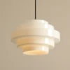 Lámpara colgante Filo, blanca, Ø 28 cm, cristal
