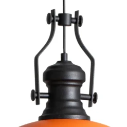 Lámpara colgante Fimda, naranja, Ø 41 cm, metal, E27