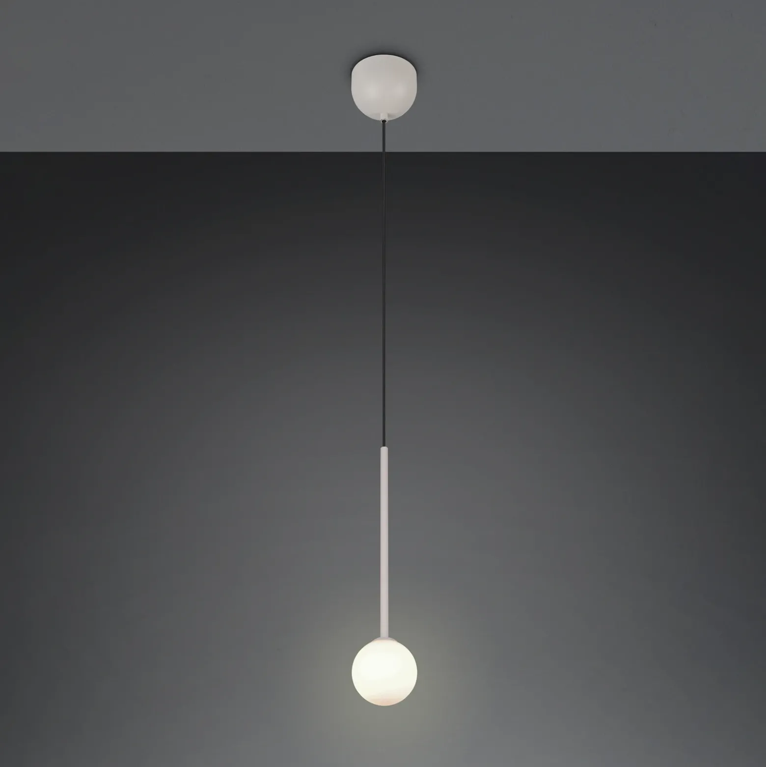 Lámpara colgante Firano, gris, Ø 12 cm, metal