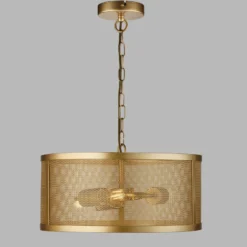 Lámpara colgante Fishnet, oro Ø 45 cm