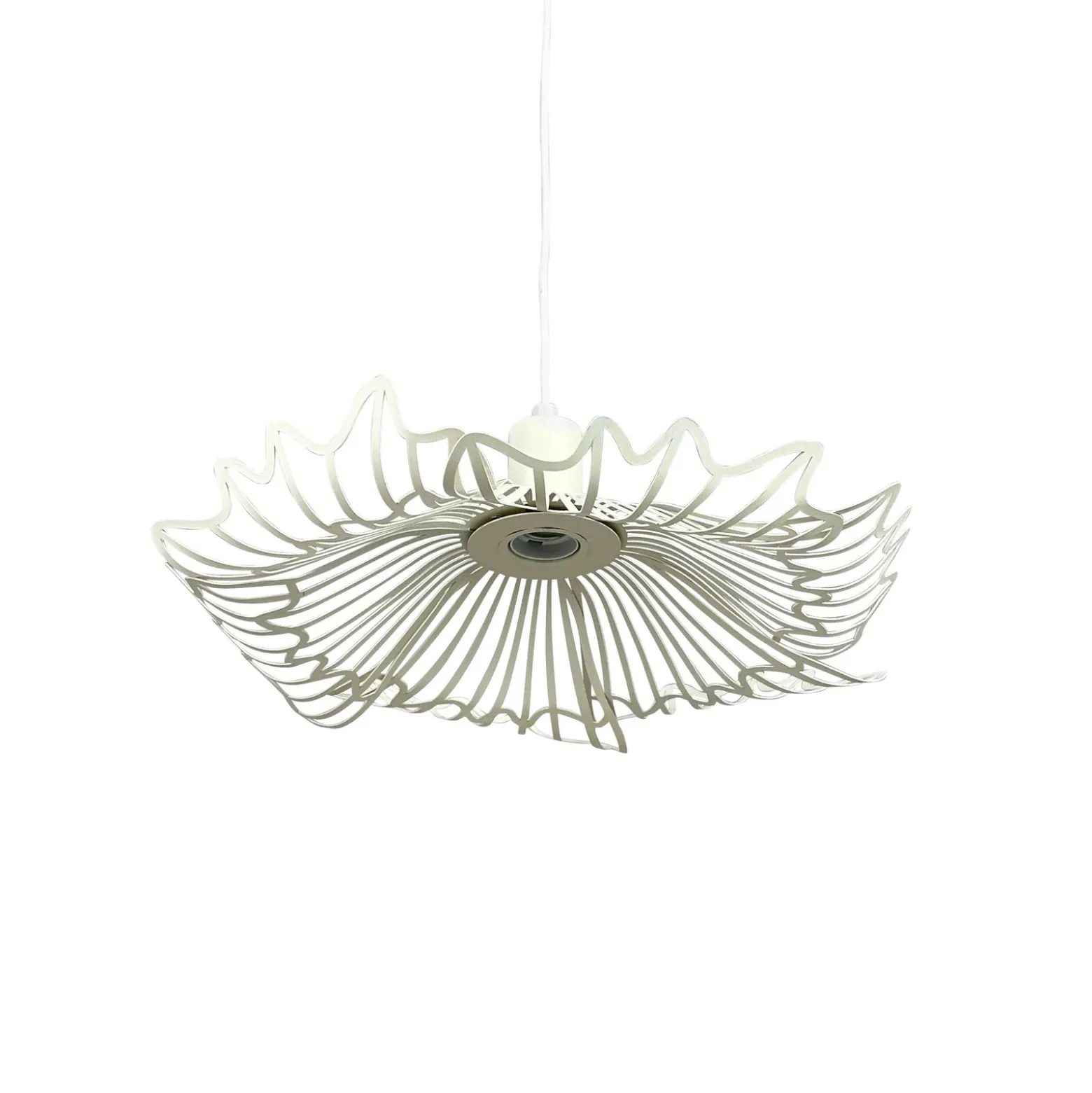 Lámpara colgante Flora de Dyberg Larsen, blanco perla, Ø 40 cm, metal