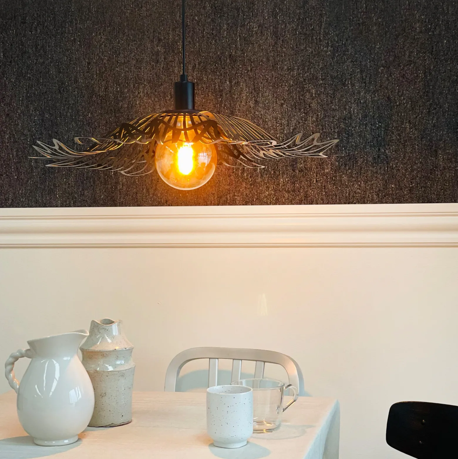 Lámpara colgante Flora de Dyberg Larsen, negro mate, Ø 60 cm, metal