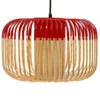 Lámpara colgante Forestier Bamboo S, Ø 35 cm,rojo