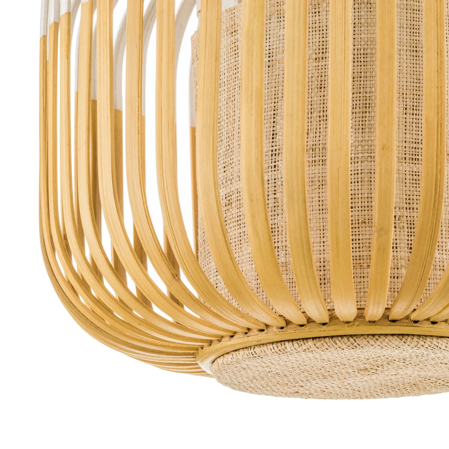 Lámpara colgante Forestier Bamboo XS, Ø 27 cm, blanca