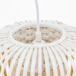 Lámpara colgante Forestier Bamboo XS, Ø 27 cm, blanca