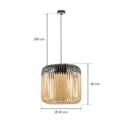 Lámpara colgante Forestier Bamboo M, Ø 45 cm, negro