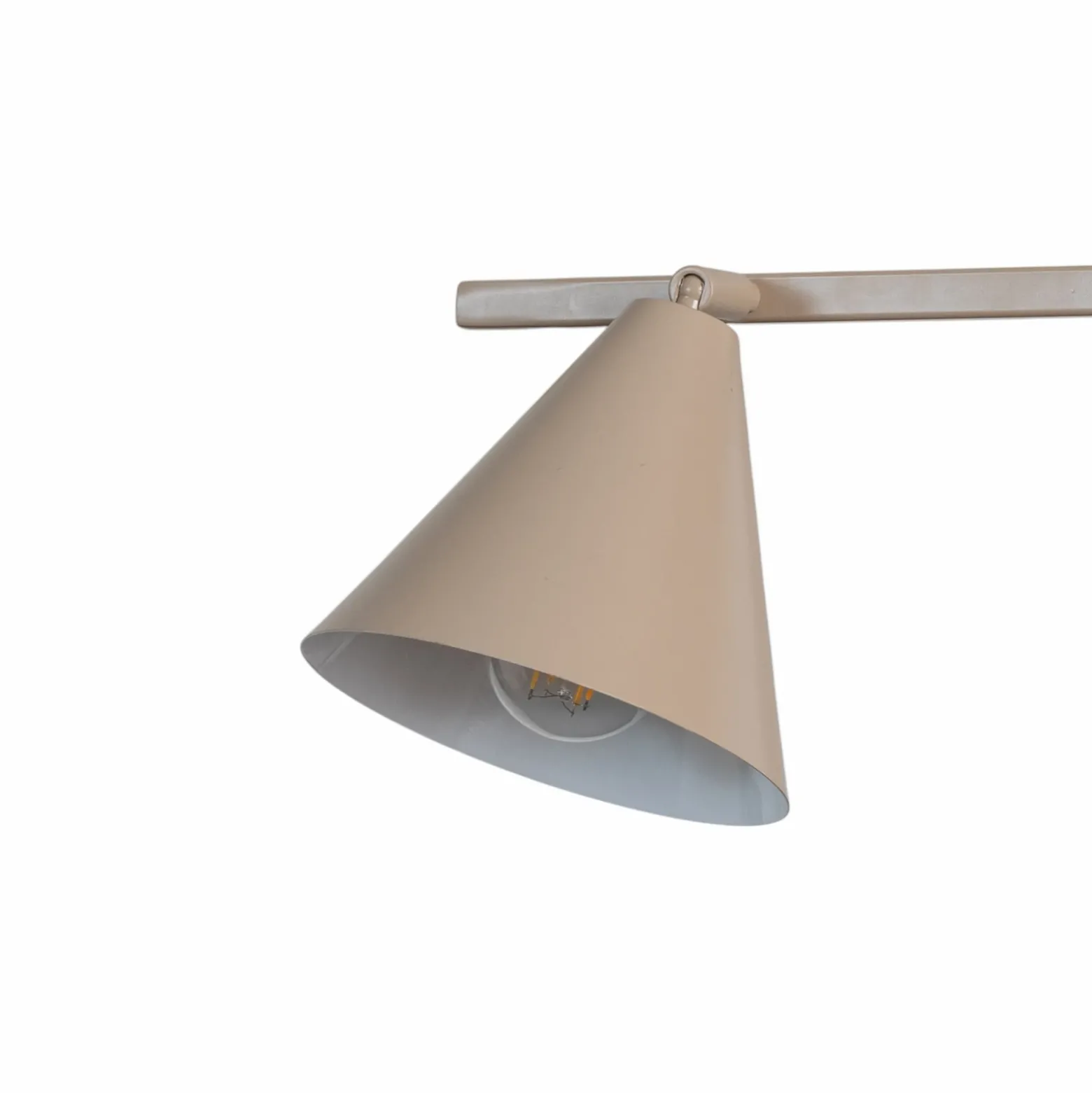 Lámpara colgante Form 4, beige, metal, 4 luces, forma cónica, casquillo E27