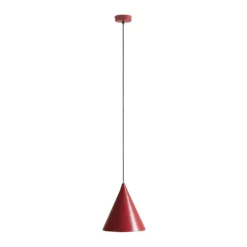 Lámpara colgante Form, color burdeos, metal, Ø 24 cm, forma cónica, casquillo