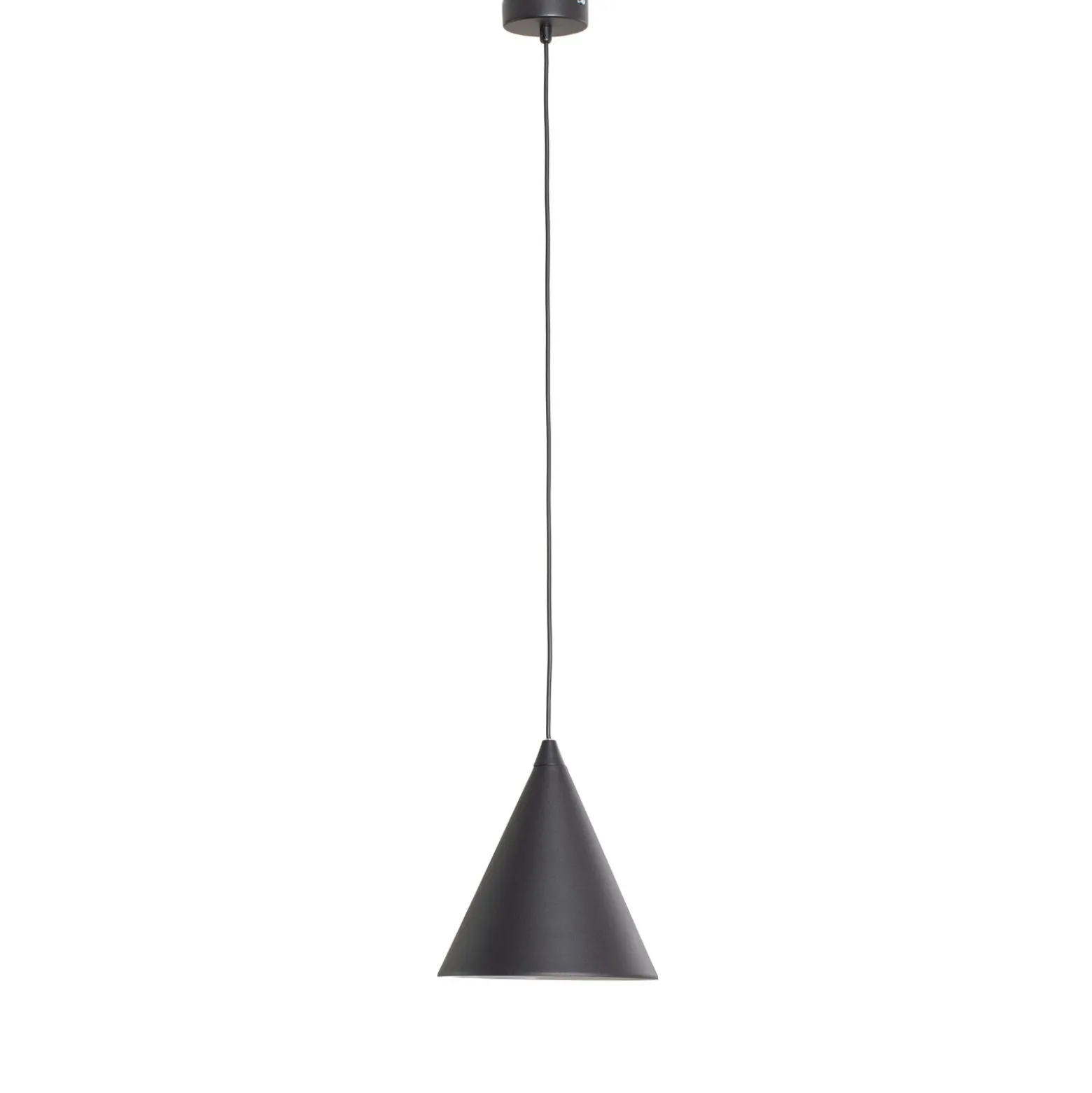 Lámpara colgante Form, negra, metal, Ø 24 cm, cónica, E27