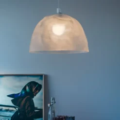 Lámpara colgante Foscarini Bump blanca esmerilada