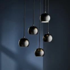 Lámpara colgante FRANDSEN Ball, negro mate, Ø 12 cm