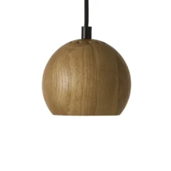 Lámpara colgante FRANDSEN Ball, roble, Ø 12 cm, madera