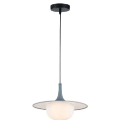 Lámpara colgante Fred, gris/blanco, Ø 35 cm, plástico/metal