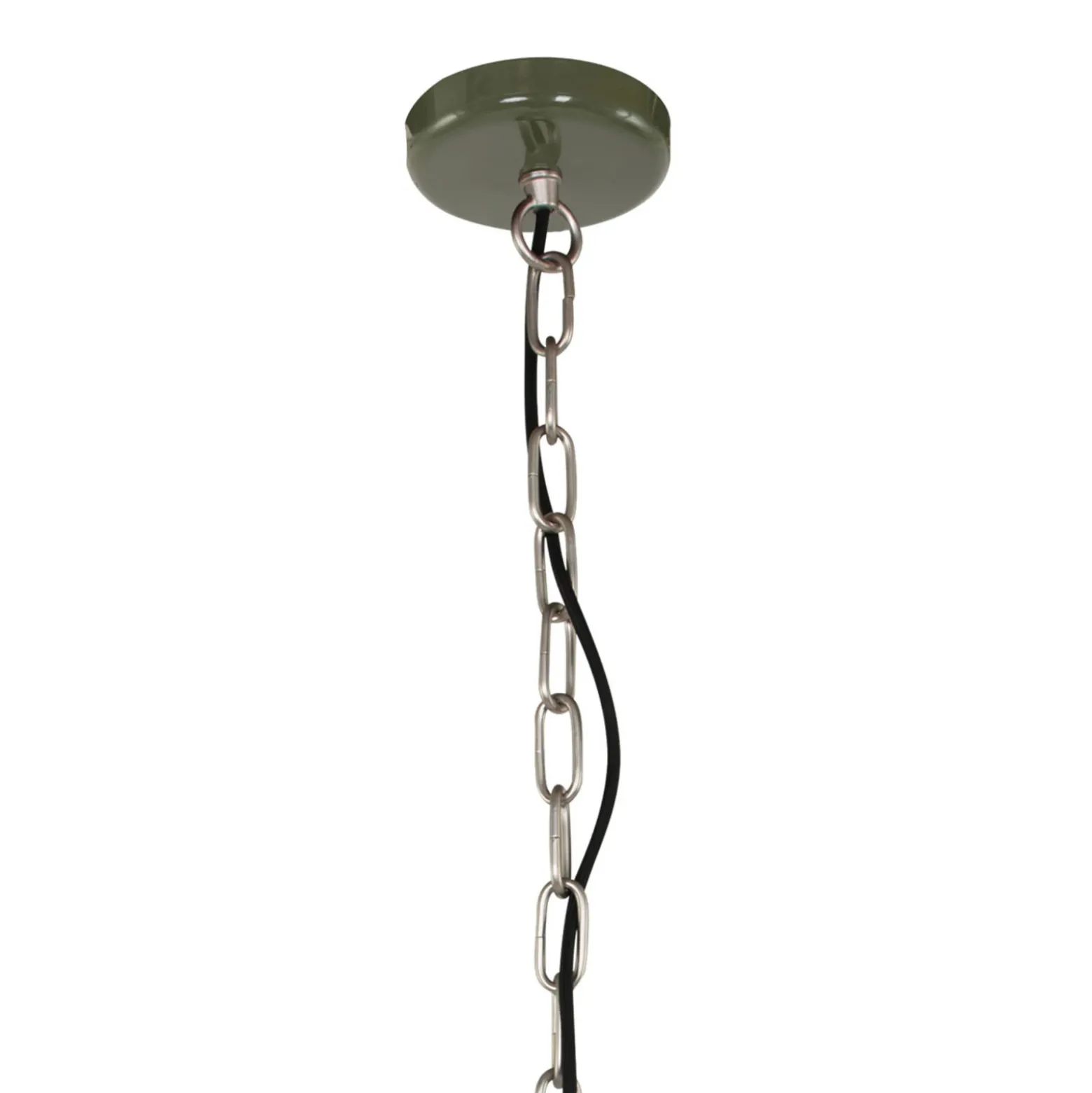 Lámpara colgante Frisk, verde oliva, Ø 50 cm, metal, E27