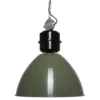 Lámpara colgante Frisk, verde oliva, Ø 50 cm, metal, E27
