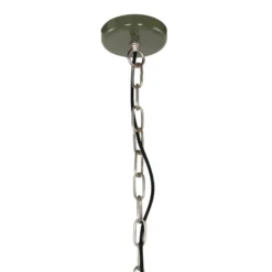 Lámpara colgante Frisk, verde oliva, Ø 50 cm, metal, E27