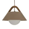 Lámpara colgante Funda, beige, longitud 110 cm, 3 luces, metal/cristal
