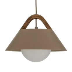 Lámpara colgante Funda, beige, longitud 110 cm, 3 luces, metal/cristal